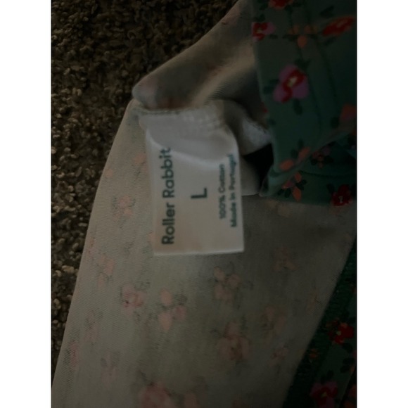 Roller Rabbit Size L Cotton Crew Neck Top – Cottagecore Floral Print Blouse - Picture 3 of 4